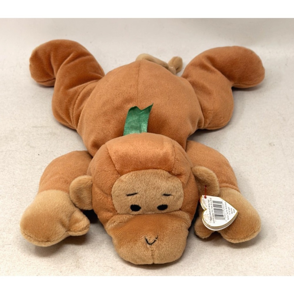 TY Beanie Buddy Bongo Monkey Plush 15" Brown Stuffed Animal w/ Hang Tag Vintage